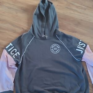 Justice Charcoal and Blush Hoodie